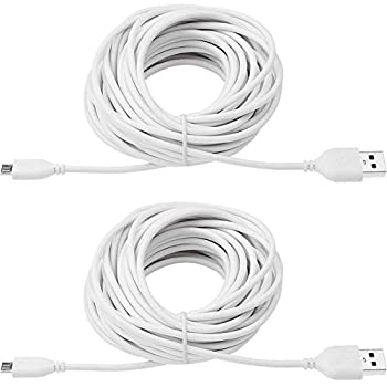 【中古】【輸入品・未使用】25?ft USB to Micro USB延長電源ケーブル2パック、ホワイト