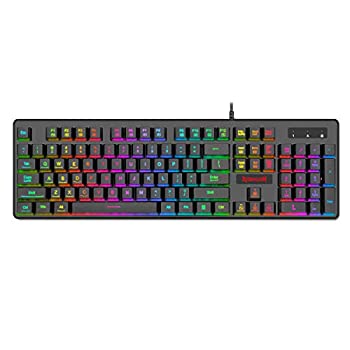 【中古】【輸入品・未使用】RGB LEDバックライト付きPCゲーミングキーボード、メカニカルキーボードフィールK509 DYAUS by Redragon 7色バックライト付きエッジとキー104キ