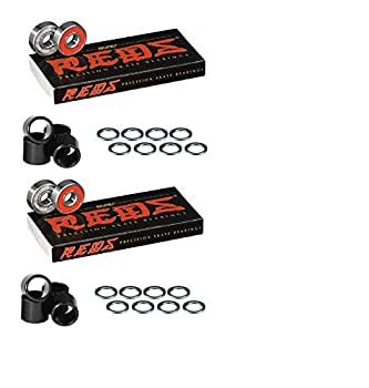 【中古】【輸入品・未使用】Bones Bearings レッドベアリング (2) 8パック スペーサーとワッシャー付き