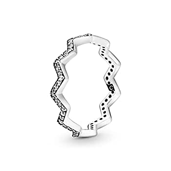 【中古】【輸入品・未使用】PANDORA きらめくジグザグスターリングシルバーリング