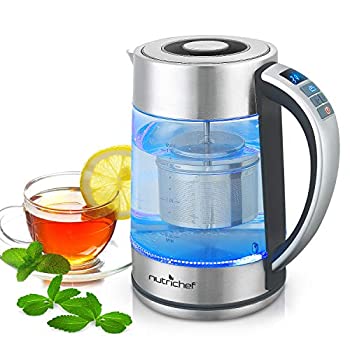【中古】【輸入品 未使用】Digital Hot Water Glass Kettle - 1.7L Portable Easy Pour Teapot Boiler - Electric Coffee Brewer Tea Heater Stainless Steel Inner Pot カン