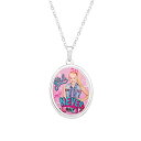 【中古】【輸入品・未使用】JoJo Siwa ジュエリー 女の子用 シルバーメッキ 女の子 Never Quit オーバルペンダントネックレス 18インチチェーン