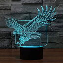 【中古】【輸入品・未使用】YKL イーグル ナイトライト 3D イリュージョンランプ ワールドタッチ 7色変化ライト おもちゃ 寝室 装飾 誕生日 クリスマス ギフト 男の子 女の