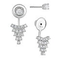 【中古】【輸入品・未使用】Tilo Jewelry スターリングシルバー キュービックジルコニア フロントバック三角形スタッドピアス
