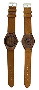 【中古】【輸入品・未使用】父の日ギフト Best Papa Ever Best Papa Gifts Dad Watch ギフトセット 彫刻木製時計ギフトセット ナチュラルウッド