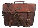 【中古】【輸入品 未使用】15 Inch Vintage Handmade Leather Messenger Bag For Laptop Briefcase Best Computer Satchel School Distressed Bag 並行輸入品