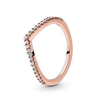 šۡ͢ʡ̤ѡPANDORA - Sparkling Wishbone Ring in PANDORA Rose with Clear Cubic Zirconia%% Size 10 US / 62 EURO