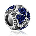 【中古】【輸入品・未使用】JMQJewelry ハートクローバー ラブチャーム グリーン パープル ビーズ チャーム ブレスレット レディース