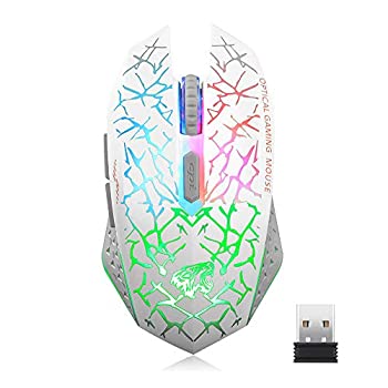 【中古】【輸入品 未使用】Picktech Q8 Wireless Gaming Computer Mouse カンマ 2.4GHz USB Optical Rechargeable Ergonomic LED Wireless Silent Mouse カンマ 3 Adjustable D