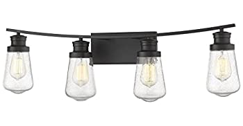 【中古】【輸入品・未使用】4 Light Vanity%カンマ% Clear Seedy %カンマ% Glass Shade%カンマ% Bronze..