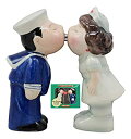 【中古】【輸入品・未使用】Ebros Sailor Kissing Nurse Salt And Pepper Shakers Set Ceramic Figurines Party Kitchen Tabletop Decor Collectible