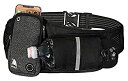 【中古】【輸入品・未使用】(アセテ) aspe ランニングベルト ブラック 水平ウォーターボトルポーチ 大型のファニーパック ほとんどの携帯電話や財布にフィット...