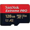 【中古】【輸入品・未使用】microSDXC 128GB SanDisk サンディスク Extreme PRO UHS-1 U3 V30 4K Ultra HD...