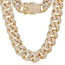 【中古】【輸入品・未使用】GOLD IDEA JEWELRY 18mm ラグジュアリー アイスアウト キュービックジルコニア 14K/18K/ホワイトゴールド/ローズゴールド マイアミキューバリン
