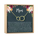 【中古】【輸入品・未使用】Dear Ava Mom ギフトネックレス:母娘用ジュエリー、Thank You Mom、非対称サークル2つ