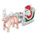 【中古】【輸入品・未使用】GNOCE サンタクロースチャーム スターリングシルバー メリークリスマス サンタクロースは街に来るチャーム ブレスレット/ネックレスにフィット(4)