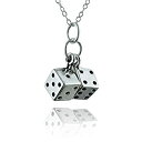 【中古】【輸入品・未使用】FashionJunkie4Life スターリングシルバー エクストラスモール 3Dペア ダイスチャームネックレス 18インチケーブル...