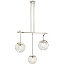 【中古】【輸入品・未使用】Kichler Lighting 44131PN Amaryliss - 3ライト リニアシャンデリア 光沢ニッケル仕上げ クリアスワ...