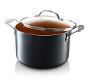 【中古】【輸入品・未使用】Gothamスチールノンスティック銅7?Qt heavy-dutyストックポット、Stovetop and oven-safe最大500度、ノンスティックチタンとセラミックコーティ
