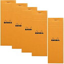 【中古】【輸入品・未使用】Rhodia ホッチキス綴じメモ帳 - グラフ80枚 - 3 x 8 1/4インチ - オレンジカバー 5個パック オレンジ