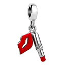 【中古】【輸入品・未使用】ShinyJewelry リップスティックチャーム ダングルビーズ ブレスレット用 レッド