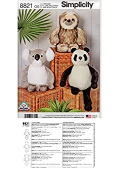 【中古】【輸入品 未使用】Sewing Pattern 8821 - Use to Make - 38cm Stuffed Animals - Sloth カンマ Panda カンマ Koala