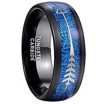 【中古】【輸入品・未使用】NUNCAD メンズ 8mm タングステン 結婚指輪 ブラック 模造隕石と矢の象嵌 ハンティングバンド サイズ7~12 ブラック 【中古】【輸入品・未使用】NUNCAD メンズ 8mm タングステン 結婚指輪 ブラック 模造隕石と矢の象嵌 ハンティングバンド サイズ7~12 ブラック