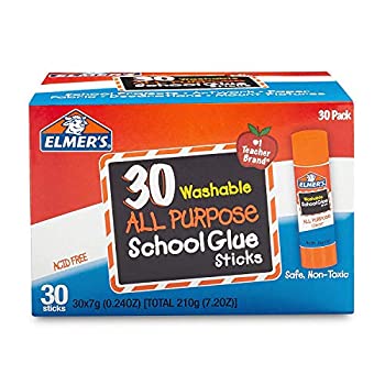Elmer's Washable All-Purpose School Glue Sticks%カンマ% 0.24 oz (7 g) Each%カンマ% 30-Count Class Pack (E556) エルマーズ　スクールグルー ステ