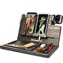 【中古】【輸入品・未使用】BarvA 木製ドッキングステーショントレイ 携帯電話2個 スマートウォッチホルダー メンズ 充電アクセサリー ナイトスタンド 父親 ...