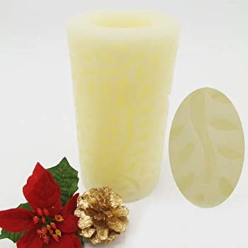 【中古】【輸入品・未使用】[Safe Candle] 本物の炎のように ゆらゆら 揺れるキャンドルライト リーフ模様 円柱型 (SFC-15RMH AI) [並行輸入品]