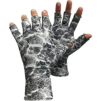 【中古】【輸入品・未使用】Glacier Glove Abaco Bay 指なしサングローブ - グレーウォーター迷彩 S/M