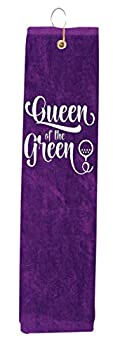 【中古】【輸入品・未使用】Purple Towel Queen of The Green Girl Woman 三つ折りゴルフタオル グロメット&フック付き クラブボール ティー ゴルフギフト 誕生日 多色 タオ