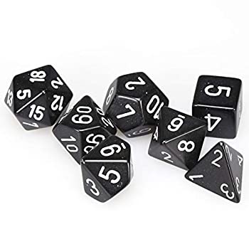 【中古】【輸入品 未使用】Chessex Dice: Polyhedral 7-Die Opaque Dice Set - Black with White 並行輸入品