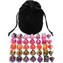 【中古】【輸入品・未使用】Assorted 5 Colors Polyhedral Dice Set for Dungeons and Dragons RPG MTG Table Games with Black Drawstring Pouch [並行輸入品]