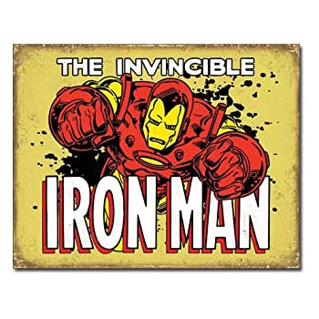 【中古】【輸入品・未使用】メタルサイン 「Iron Man - Invincible」# 2243 アイアンマン マーベルコミック 縦31.7×横40.5cm [並行輸入品]