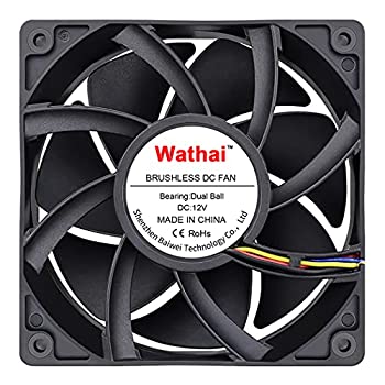 【中古】【輸入品・未使用】Wathai 12038 120mm x 38mm PWM コンピュータ PC ケース ファン 5300rpm 高気流 12V 4ピン FG DC ブラシレス冷却ファン