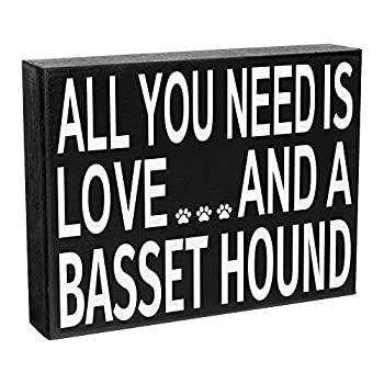 【中古】【輸入品・未使用】JennyGems - All You Need is Love and a Basset Hound- 木製スタンドアップボックスサ...