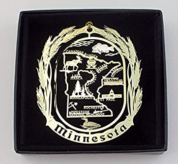 【中古】【輸入品・未使用】Minnesota State Brass Ornament Black Leatherette Gift Box [並行輸入品]