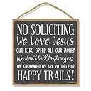 【中古】【輸入品・未使用】Honey Dew Gifts No Soliciting サイン No Soliciting We Love Jesus Happy Trails10インチ x 10インチ 壁掛けウォールアート 装飾木製サイン 面
