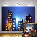 【中古】【輸入品・未使用】スーパーヒーロー 都市景観 写真背景 10x7フィート スーパーヒーローシティフォトブース背景 誕生日パーティー MME 背景 ZYME0353