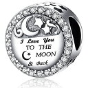 【中古】【輸入品・未使用】925スターリングシルバー チャーム フィット チャーム ブレスレット ネックレス I Love You to the Moon and Back チャーム 彼女へのギフト