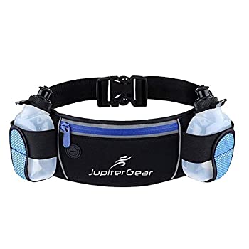 【中古】【輸入品・未使用】JupiterGear ランニングハイドレーションベルト ウエストバッグ 防水ジッパーポケット & 2つのウォーターボトル付き ランニング ハイキング サイ