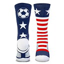 【中古】【輸入品・未使用】サッカー編みミッドカーフソックス | USA | レッド&ホワイト&ブルー