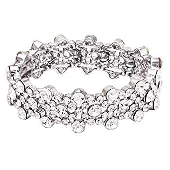 【中古】【輸入品・未使用】Rosemarie Collections レディース 輝く円形クリスタルストレッチブレスレット