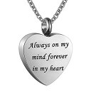 【中古】【輸入品・未使用】遺灰ネックレス 火葬 遺灰入れネックレス No longer by my side.but forever in my heart ス...