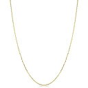 【中古】【輸入品・未使用】Kooljewelry 14K イエローゴールド フォルゼンチン チェーンネックレス (0.5 mm 18インチ)