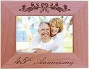 【中古】【輸入品 未使用】CustomGiftsNow 45th Anniversary - 4x6 Inch Wood Picture Frame - Great for friends カンマ parents and family 並行輸入品