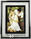 【中古】【輸入品 未使用】Pavilion Gift Company 85116 Glorious Occasions - Our Engagement White Crystal Mirrored 4x6 Picture Frame 並行輸入品