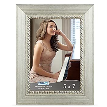 【中古】【輸入品 未使用】Icona Bay 5x7 Picture Frame (1 Pack カンマ Silver) カンマ Silver Photo Frame 5 x 7 カンマ Wall Mount or Table Top カンマ Set of 1 Regency Colle
