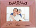 【中古】【輸入品 未使用】CustomGiftsNow 50th Anniversary - 4x6 Inch Wood Picture Frame - Great for friends カンマ parents and family 並行輸入品